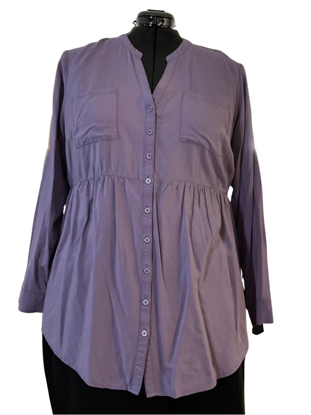 Torrid Lavender Babydoll Button Front Top Size 2 2X Plus NWOT Peplum